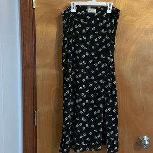 Skirt black with cream flowers size 6